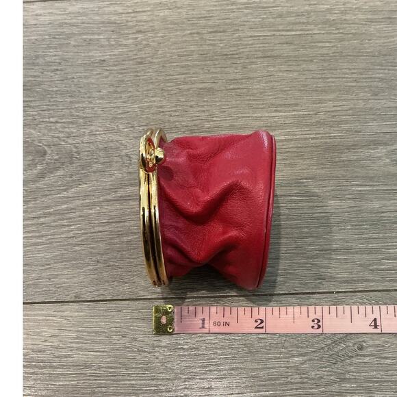 Vintage Neiman Marcus Small Leather Jewelry Travel Case Red Hollywood Regency - Picture 3 of 4